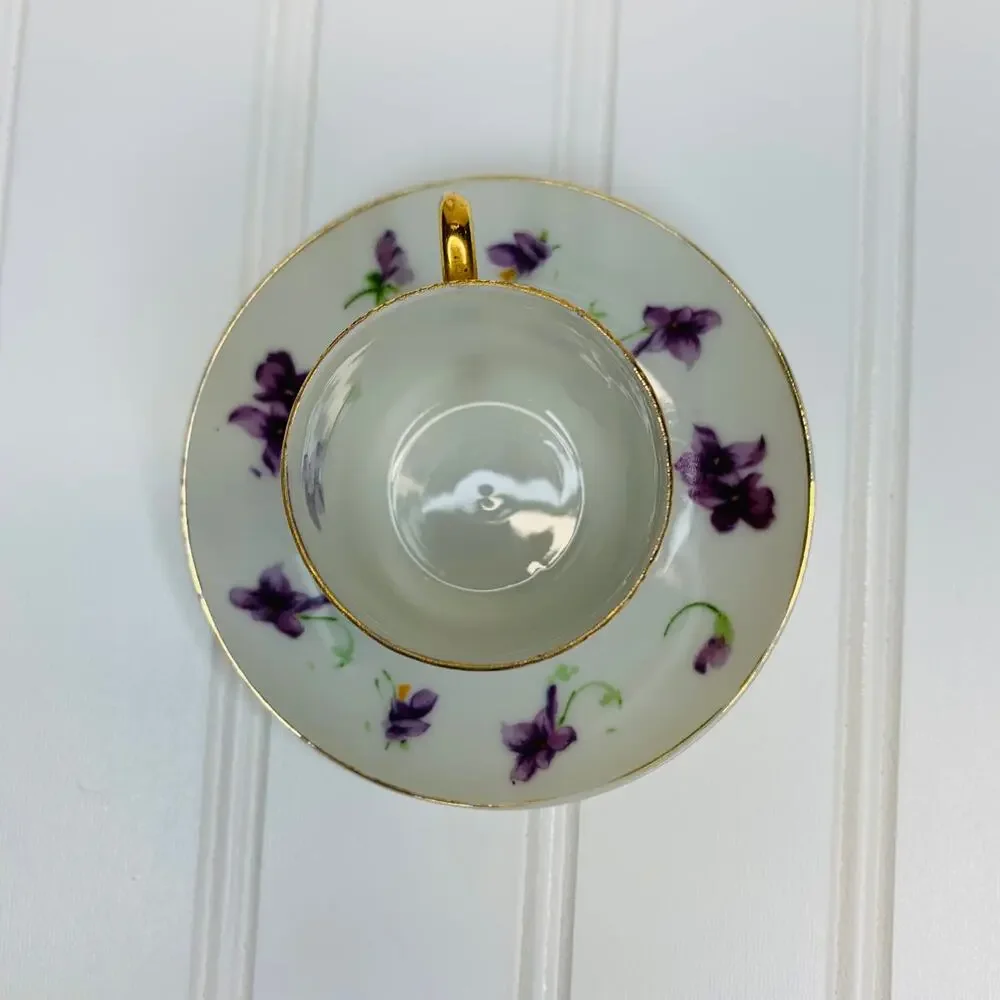 Norcrest Purple Floral Demitasse Cup 2